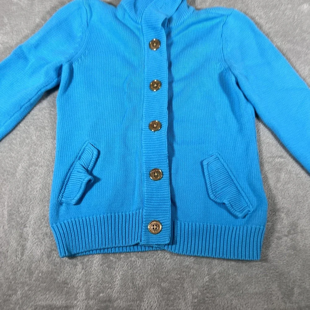 Lauren Ralph Lauren‎ Knit Sweater Womens Small Blue Gold Buttons Cardigan